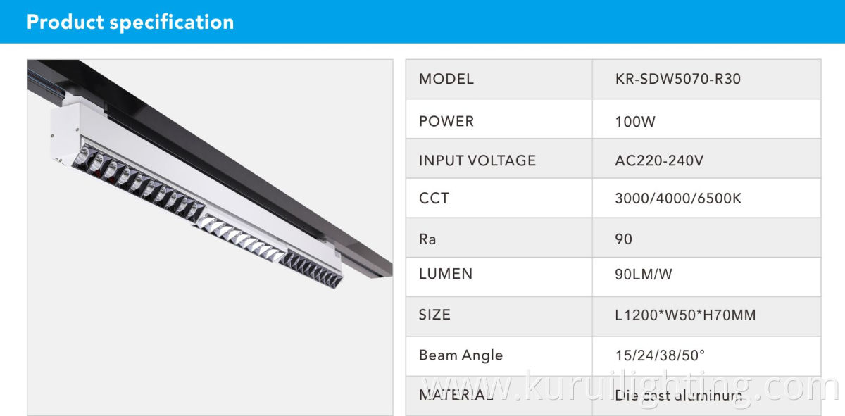 100W 2 wires 3 Wires Shop Focus Lamp Retail Spot Lighting Fixtures Spotlights Retail LED Track light